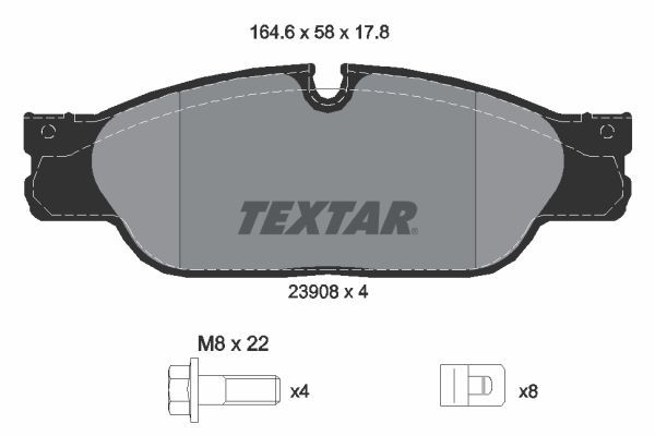 Fren Disk Balata Ön Jaguar XJ (X350/X358)(2003->)  TEXTAR 2390801