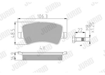 Fren Disk Balata Arka JURID 573748J  LR027129 1426143 1426144 1439866 1459450 1503969 1566233 1655233 1752029 1752093 1916606 6G912M008FA 6G912M008FB 6G912M008FC 6G912M008FD ME6G9J2M008FA ME6G9J2M008FB ME6GJ2M008FA LR043285 LR043714 LR134695 30671574 30671575 30742491 30742516 30794554 30794555 31317482 31317483 31408670 31445796 32300257 32300259