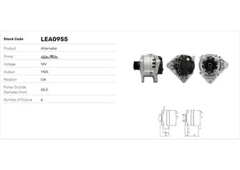 Alternatör  LUCAS ELEKTRIK LEA0955  LEA0955 7711368728 8200410669 820041669 8200588648 8200667619