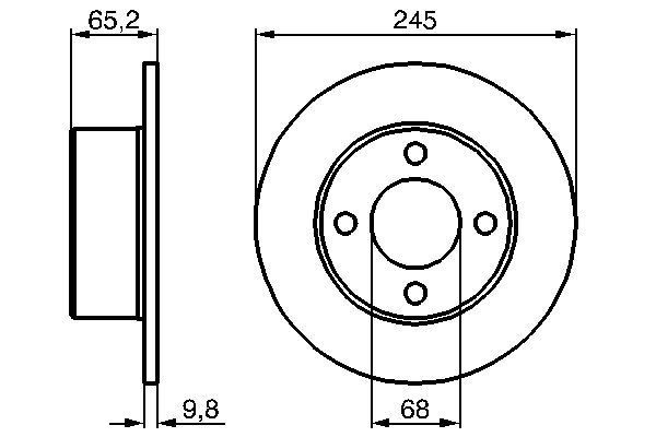 Fren Disk Ayna Arka Sağ ve Sol Audi 100 Sedan (443)(01.1988->)  BOSCH 0 986 478 073