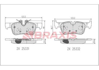 Fren Disk Balata Arka BRAXIS AB0636  34216859917 34 21 6 859 917 6859917 6 859 917 34206885547 34 20 6 885 547 6885547 6 885 547