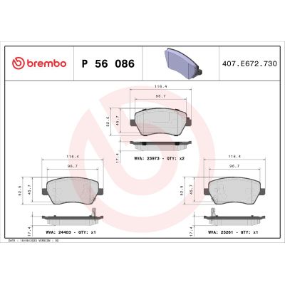 Fren Disk Balata Ön BREMBO P 56 086