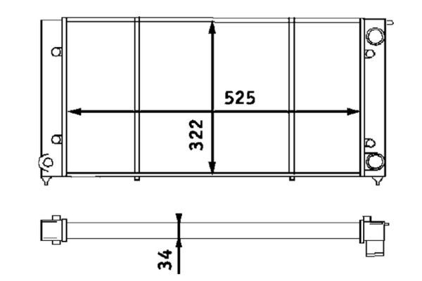 Su Radyatörü  Volkswagen Golf I Cabriolet (155)(02.1979->1993)  MAHLE CR 340 001S