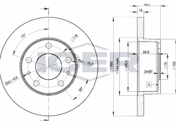 Fren Disk Ayna Ön Sağ ve Sol PSA ORJINAL 4246.J9  4246J9 4246.J9 1300500080 1 300 500 080 71738910 7 173 891 0 4246J8 4246.J8