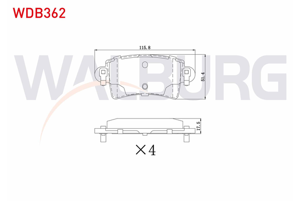 Fren Disk Balata Arka Renault Master P.Van (01.1998->)  WALBURG WDB362