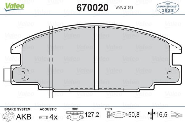 Fren Disk Balata Ön Opel Campo (1992->)  VALEO 670020