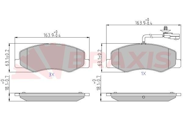 Fren Disk Balata Arka Nissan NV400 P.Van (X62)(2011->)  BRAXIS AA0601