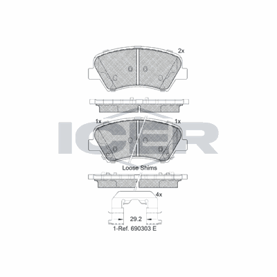 Fren Disk Balata Ön Hyundai Elantra (MD)(2011->)  AYD 60447B