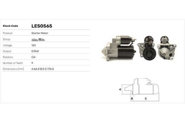 Marş Dinamosu  Renault Scenic RX4 (JA0)(06.2000->)  LUCAS ELEKTRIK LES0565