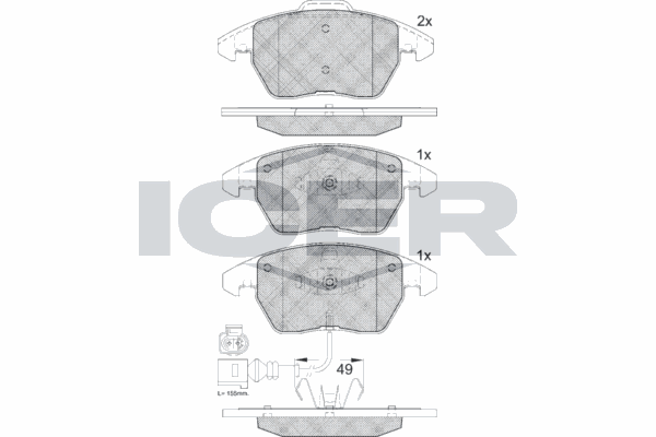 Fren Disk Balata Ön Audi A3 Sportback (8PA)(09.2004->)  OTOZONE FDO7052-R