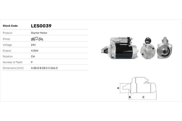 Marş Dinamosu  LUCAS ELEKTRIK LES0039