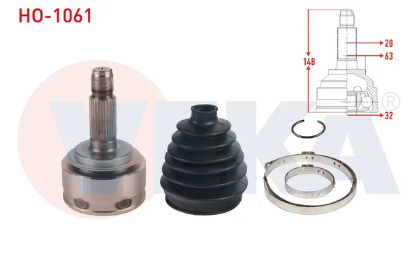 Aks Kafası Ön Dış Sağ veya Sol Honda Accord Tourer (CN/CM)(01.2003->)  VEKA HO-1061