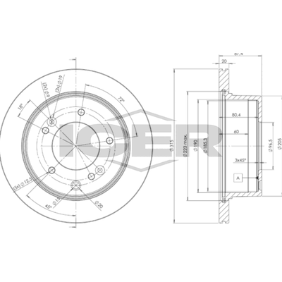 Fren Disk Ayna Arka Sağ ve Sol Kia Sorento (BL)(2002->)  WALBURG WBD1124