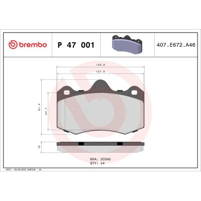 Fren Disk Balata Ön BREMBO P 47 001