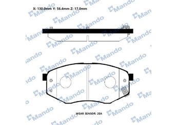 Fren Disk Balata Ön MANDO RMPH44  RMPH44 581011KA00 581012SA00 581012SA30 581013SA20 581013SA25 581013SA26 581013SA35