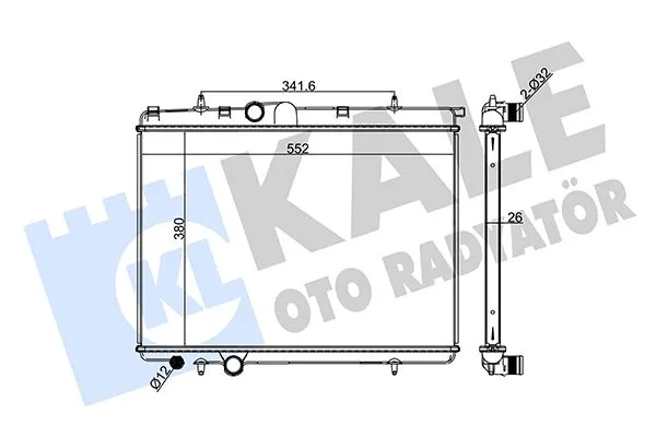 Su Radyatörü  Peugeot 605 (08.1989->)  KALE 241100