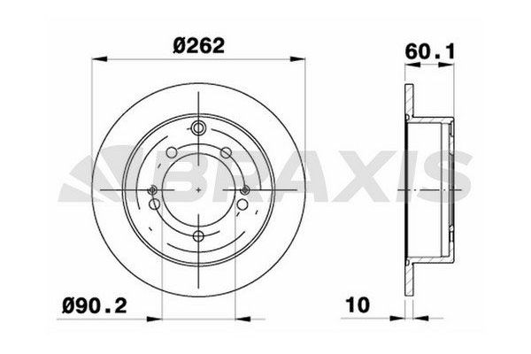 Fren Disk Ayna Arka Sağ ve Sol Mitsubishi Lancer 4 Kapı/ Station W. (CS0A/W)(2003->)  BRAXIS AE0605