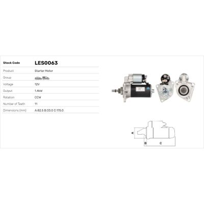 Marş Dinamosu  LUCAS ELEKTRIK LES0063