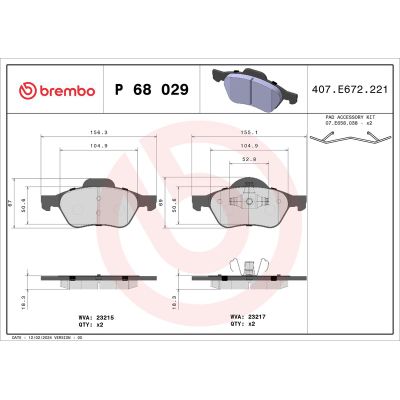 Fren Disk Balata Ön BREMBO P 68 029