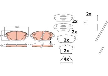 Fren Disk Balata Ön TRW GDB2456  BCYB3328Z BCYB3328ZA BDYG3328Z BCYA3328ZA