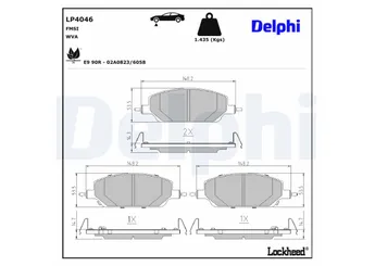 Fren Disk Balata Ön DELPHI LP4046  1384473800 1664362600 SC2EM3501001