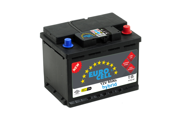 Akü (12V - 60 AH) Ns60 (238×129×227) Tam Kapalı Dar Japon Ters   EUROCELL 8699358520210