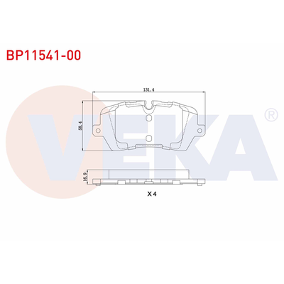 Fren Disk Balata Arka Land Rover Defender (L663)(09.2019->)  VEKA BP11541-00