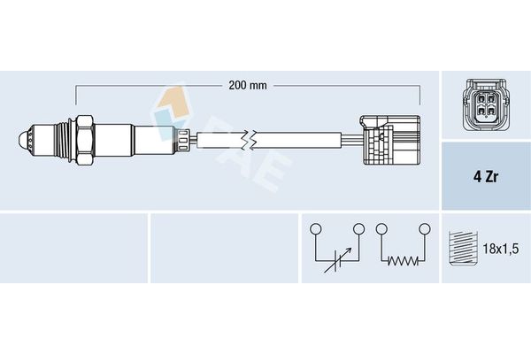 Oksijen (Lambda) Sensörü  Honda Accord (CU)(06.2008->)  FAE 77786