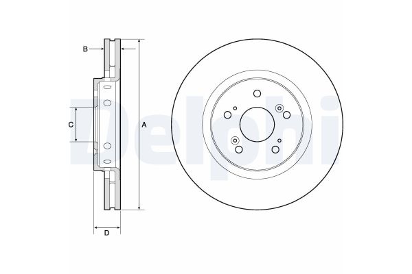 Fren Disk Ayna Ön Sağ ve Sol Honda CR-V (RE)(06.2013->)  DELPHI BG4808C