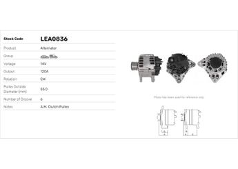 Alternatör  LUCAS ELEKTRIK LEA0836  231001318R 23100-1318R 231007865R 23100-7865R 231008918R 23100-8918R 2310007865A 311003442R 31100-3442R