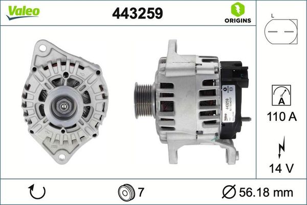 Alternatör  VALEO 443259