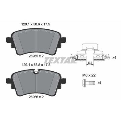 Fren Disk Balata Arka Audi A4 Allroad Quattro (8WJ)(06.2019->)  TEXTAR 2626503