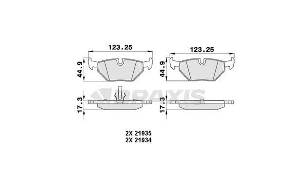 Fren Disk Balata Arka BMW 3 Serisi Touring (E36)(1995->)  BRAXIS AA0056