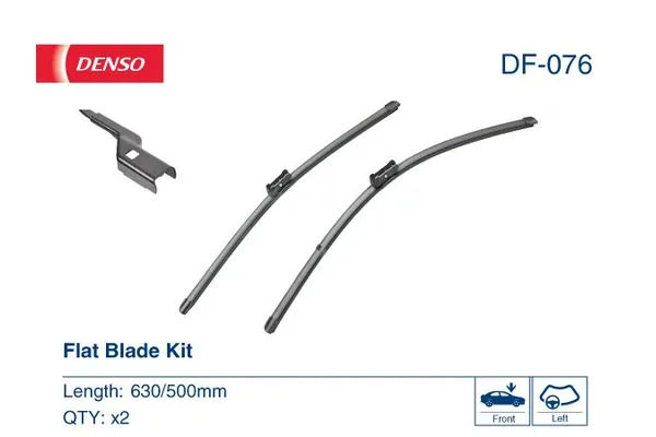 Silecek Süpürgesi Ön Muz Tip 630/530 mm - 25/21 inç Audi S8 (4NC)(11.2021->)  DENSO DF-076