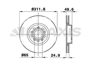 Fren Disk Ayna Ön Sağ ve Sol BRAXIS AE0025  JZW615301H 1K0615301AA 5C0615301B
