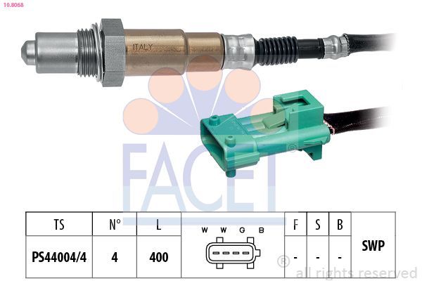 Oksijen (Lambda) Sensörü  Citroen C3 (09.2009->)  FACET 10.8068
