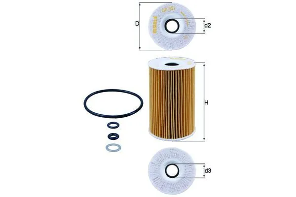 Yağ Filtresi  Kia ProCeed (ED)(2008->)  MAHLE OX 351D