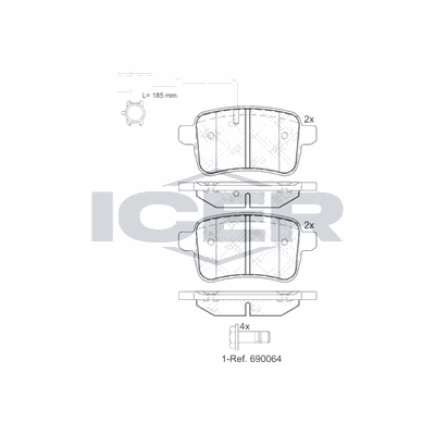 Fren Disk Balata Arka Alfa Romeo Giulietta (191)(2010->)  AYD 60964A
