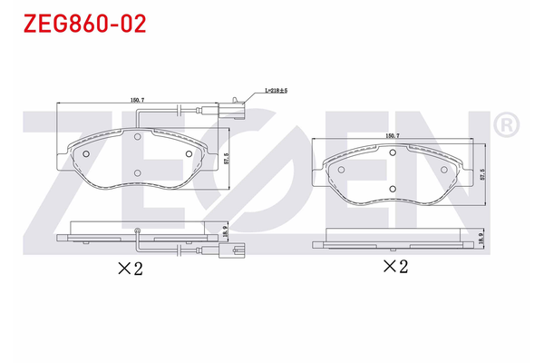 Fren Disk Balata Ön Fiat Stilo (192)(2001->)  ZEGEN ZEG860-02