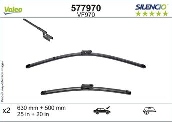 Silecek Süpürgesi Ön  630/530 mm - 25/21 inç VALEO 577970  KX7JS17528AA 61615A5C9C2 2206399 2206402 JX7B17528AA JX7B17528BA 61 61 5 A5C 9C2 JX7B-17528-AA JX7B-17528-BA