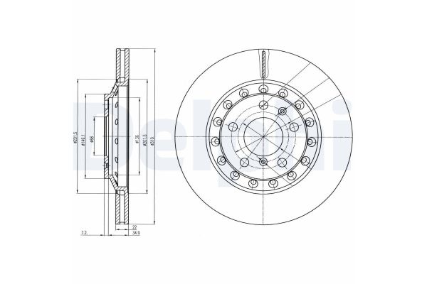 Fren Disk Ayna Arka Sağ ve Sol Volkswagen Phaeton (3D4/3D6)(11.2008->2010)  DELPHI BG3958