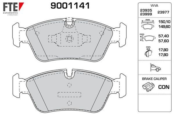 Fren Disk Balata Ön BMW 1 Serisi Sedan 3/5 Kapı (E81/E87)(2004->)  FTE 9001141