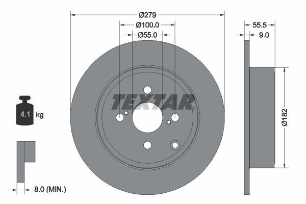 Fren Disk Ayna Arka Sağ ve Sol Toyota Corolla Combi SW (E12)(2002->)  EUROREPAR 1622809180