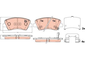 Fren Disk Balata Ön TRW GDB2510  58101G4A05 58101-G4A05