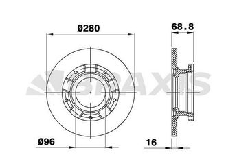 Fren Disk Ayna Arka Sağ ve Sol BRAXIS AE0210  1451161