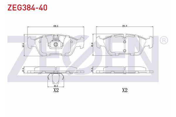 Fren Disk Balata Ön BMW Z4 Serisi Roadster (E85)(2002->)  ZEGEN ZEG384-40