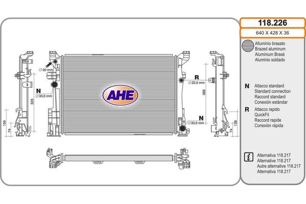 Su Radyatörü  Mercedes CLA -Serisi (BM117)(03.2013->)  FROW 215.1401.001