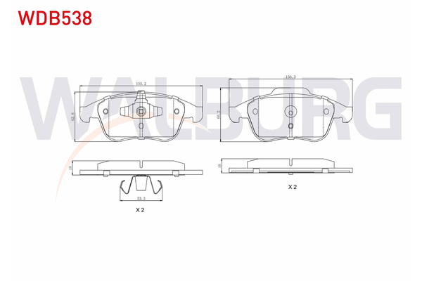 Fren Disk Balata Ön Renault Laguna Coupe (2008->)  WALBURG WDB538