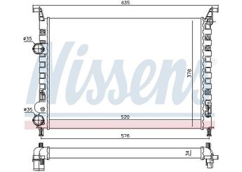 Su Radyatörü  NISSENS 61684  1300147 1300116 46815889 46826678 46847431 46847432 K46815889 K46826678 K46847431 K46847432
