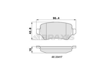 Fren Disk Balata Arka BRAXIS AA0015  1605995 93169143 93170602 93179164 1605967 1605122 93188727 1605625